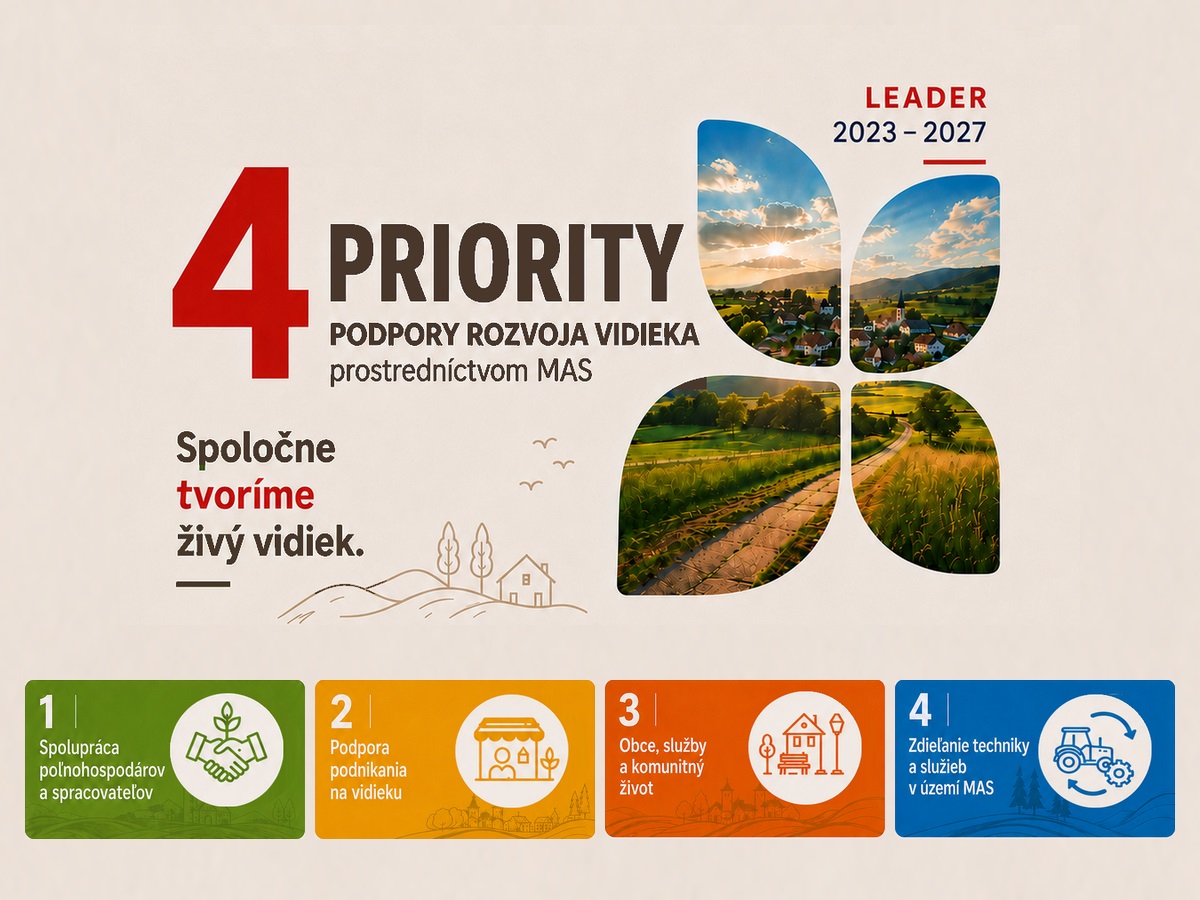 Čo bude možné podporiť cez MAS v novom programovom období? Spoznajte 4 priority LEADER